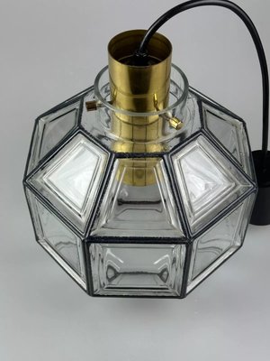 Space Age Ceiling Lamp in Glass & Brass from Glashütte Limburg Germany, 1970s-EJL-2022444