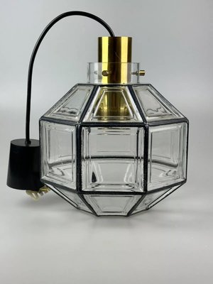 Space Age Ceiling Lamp in Glass & Brass from Glashütte Limburg Germany, 1970s-EJL-2022444