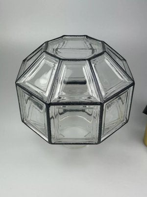 Space Age Ceiling Lamp in Glass & Brass from Glashütte Limburg Germany, 1970s-EJL-2022444