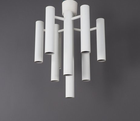 Space Age Ceiling Lamp in White Metal by Temde, 1970s-SN-1344522