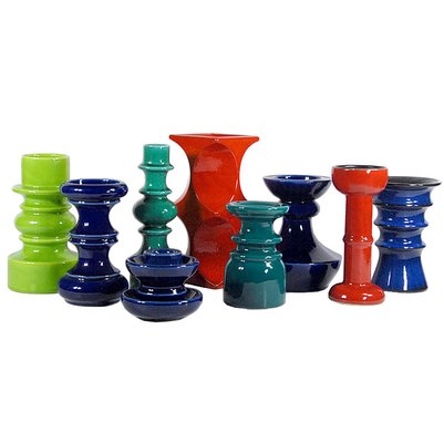 Space Age Ceramic Candleholders, Set of 9-GIW-1823779