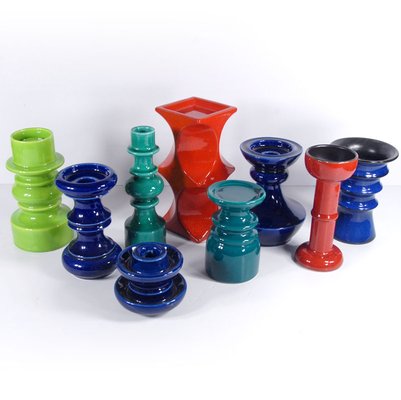 Space Age Ceramic Candleholders, Set of 9-GIW-1823779