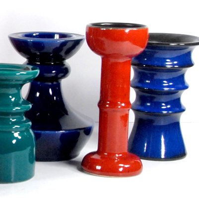 Space Age Ceramic Candleholders, Set of 9-GIW-1823779