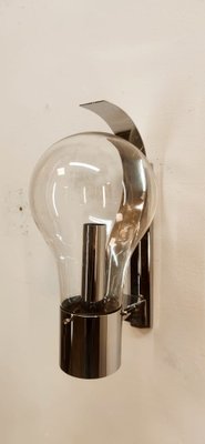 Space Age Chrome and Glass Ball Sconce-QLH-1799232