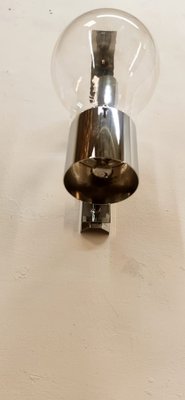 Space Age Chrome and Glass Ball Sconce-QLH-1799232