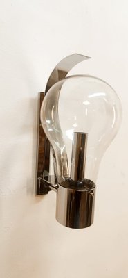 Space Age Chrome and Glass Ball Sconce-QLH-1799232