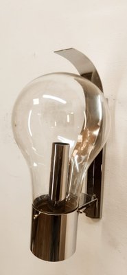 Space Age Chrome and Glass Ball Sconce-QLH-1799232