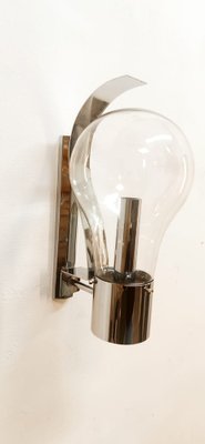 Space Age Chrome and Glass Ball Sconce-QLH-1799232