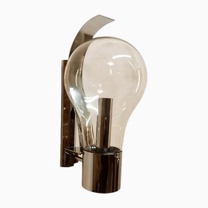 Space Age Chrome and Glass Ball Sconce-QLH-1799232