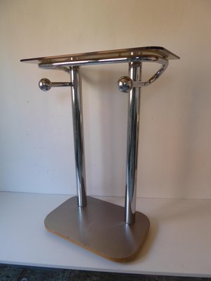 Space Age Chrome and Smoked Glass Console, 1970s-AWL-1175267