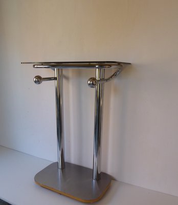 Space Age Chrome and Smoked Glass Console, 1970s-AWL-1175267