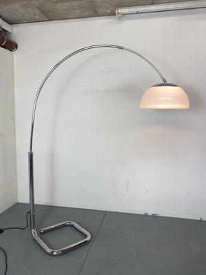 Space Age Chrome and White Cosack Arc Floor Lamp from Cosack Leuchten, 1970s-DE-2016663