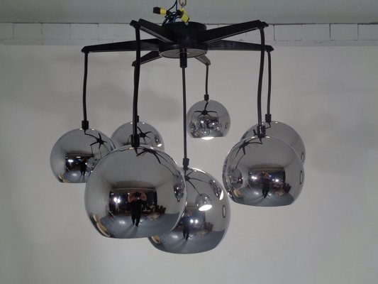 Space Age Chrome-Plated Ceiling Lamp, 1960s-RDW-690479