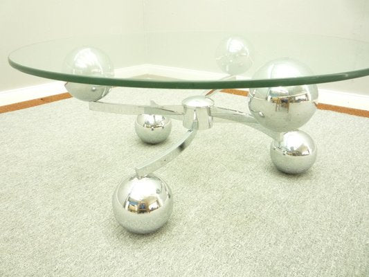 Space Age Coffee Table in Chrome and Glass, 1960s-UG-1336142