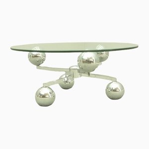 Space Age Coffee Table in Chrome and Glass, 1960s-UG-1336142