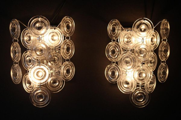 Space Age Crystal Wall Lights from Kinkeldey, 1970s, Set of 2-FJP-1817162