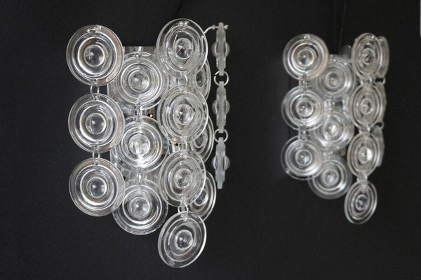 Space Age Crystal Wall Lights from Kinkeldey, 1970s, Set of 2-FJP-1817162