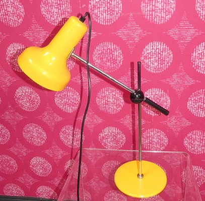 Space Age Desk Lamp with Yellow Ball Joint, 1970s-AFE-2042934