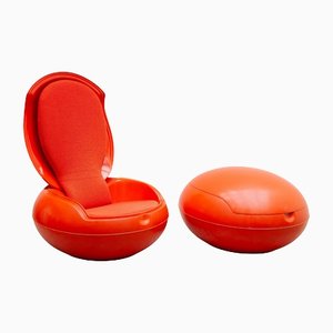 Space Age Egg Lounge Chairs by Peter Ghyczy, 1960s, Set of 2-KL-1132369