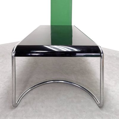 Space Age Febo Desk with Chromed Tubular Frame and Black Lacquered Wood Top by Giotto Stoppino for Driade, 1970s-PRS-1749476