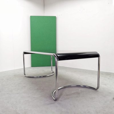 Space Age Febo Desk with Chromed Tubular Frame and Black Lacquered Wood Top by Giotto Stoppino for Driade, 1970s-PRS-1749476