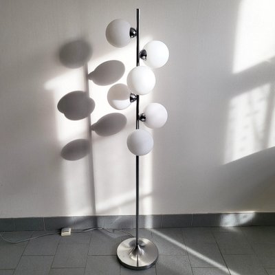 Space Age Floor Lamp in Chrome-Plated Steel and Glass, 1970s-CGX-1806143