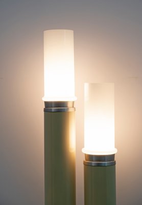 Space Age Floor Lamp in Opaline Glass & Lacquered Metal, 1970s-FER-1360496