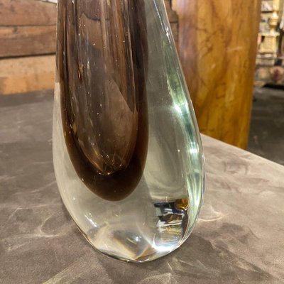 Space Age Flower Vase in Sommerso Murano Glass by Flavio Poli, 1970s-NMK-1185034