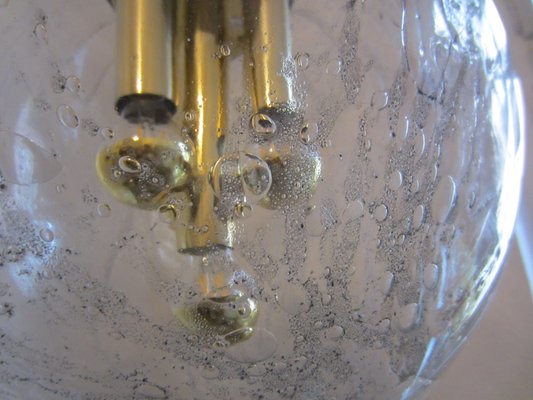 Space Age Gold Ball Glass Ceiling Lamp from Doria Leuchten, Germany, 1970s-ICI-2032348