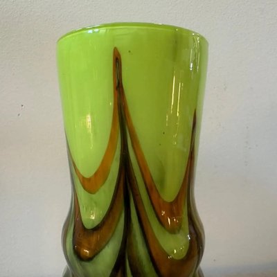 Space Age Green, Brown and Black Opaline Vase attributed to Carlo Moretti, 1970s-NMK-1793444