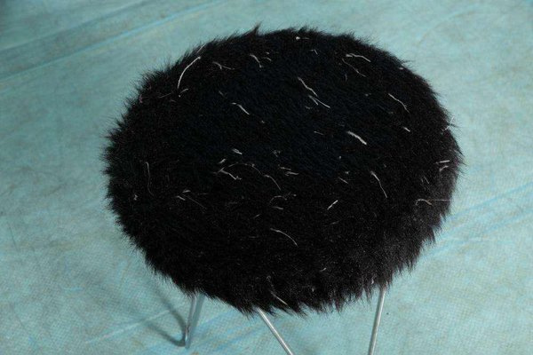 Space Age Hairpin Fluffy Stool, 1970s-HGA-2032002