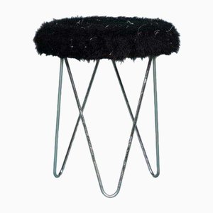 Space Age Hairpin Fluffy Stool, 1970s-HGA-2032002