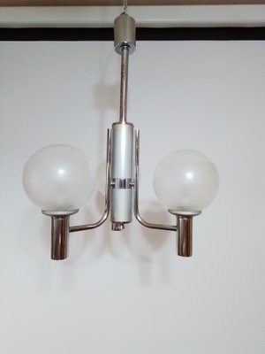 Space Age Hanging Lamp in Chrome Metal, 1960s-SNX-1332628