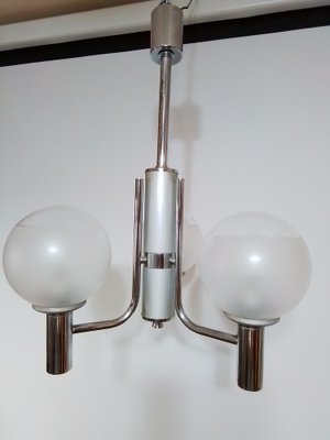 Space Age Hanging Lamp in Chrome Metal, 1960s-SNX-1332628