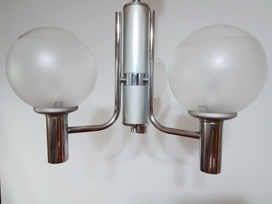 Space Age Hanging Lamp in Chrome Metal, 1960s-SNX-1332628