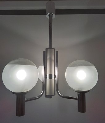 Space Age Hanging Lamp in Chrome Metal, 1960s-SNX-1332628