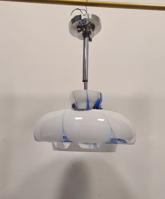 Space Age Hanging Light in Blue and White, 1980s-RPW-1791004