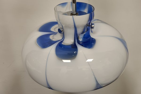 Space Age Hanging Light in Blue and White, 1980s-RPW-1791004