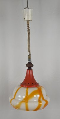 Space Age Hanging Light in Glass and Metal, 1970-ZUW-2028172