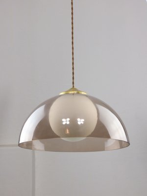 Space-Age Italian Brass, Opaline and Acrylic glass Pendant Lamp-HGJ-1757218