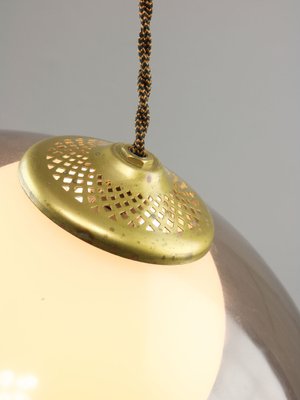 Space-Age Italian Brass, Opaline and Acrylic glass Pendant Lamp-HGJ-1757218