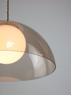 Space-Age Italian Brass, Opaline and Acrylic Glass Pendant Lamp-HGJ-1756929