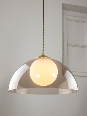 Space-Age Italian Brass, Opaline and Acrylic Glass Pendant Lamp-HGJ-1756929