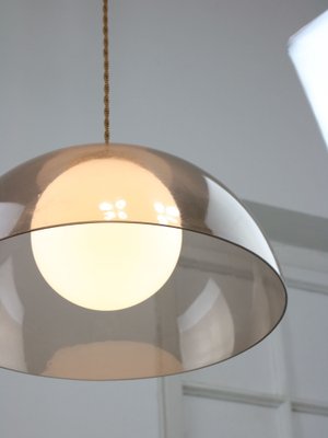 Space-Age Italian Brass, Opaline and Acrylic glass Pendant Lamp-HGJ-1757218