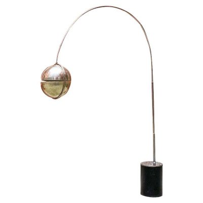 Space Age Italian Cast Iron and Steel Arc Floor Lamp by Studio Reggiani, 1970s-GDD-1096994