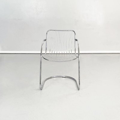 Space Age Italian Chair in Curved Chromed Steel, 1970s-GDD-1343274