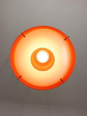 Space Age Italian Orange Acrylic Glass Pendant Lamp, 1970s-HGJ-1757216