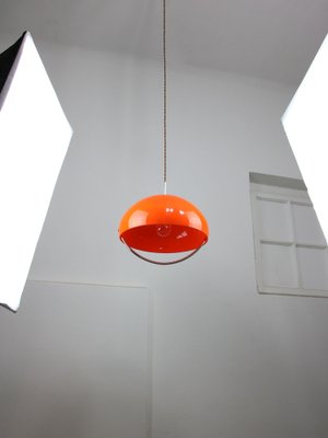 Space Age Italian Orange Acrylic Glass Pendant Lamp, 1970s-HGJ-1787642