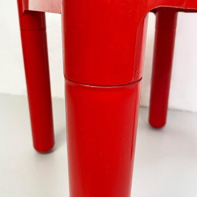 Space Age Italian Red Plastic Chairs by Carlo Bartoli for Kartell, 1970s, Set of 2-GDD-1291580