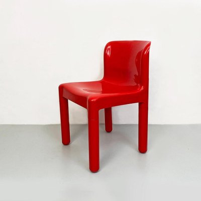 Space Age Italian Red Plastic Chairs by Carlo Bartoli for Kartell, 1970s, Set of 2-GDD-1291580